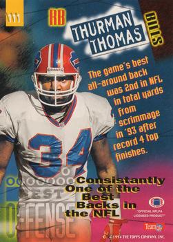 1994 Stadium Club #111 Thurman Thomas Back