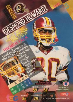 1994 Stadium Club #113 Desmond Howard Back