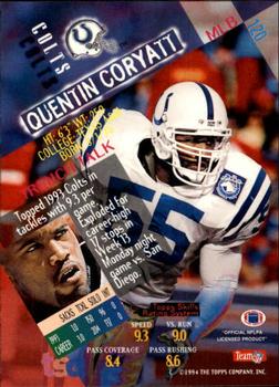 1994 Stadium Club #120 Quentin Coryatt Back