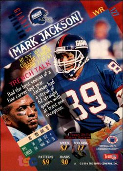 1994 Stadium Club #127 Mark Jackson Back