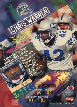 1994 Stadium Club #129 Chris Warren Back