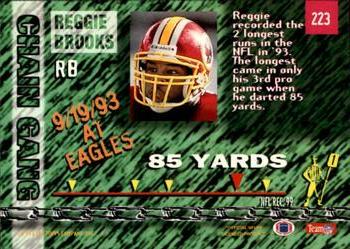 1994 Stadium Club #223 Reggie Brooks Back