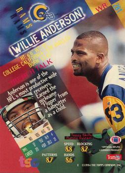 1994 Stadium Club #281 Willie Anderson Back