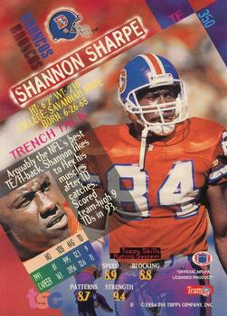 1994 Stadium Club #350 Shannon Sharpe Back