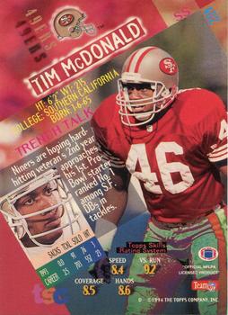 1994 Stadium Club #402 Tim McDonald Back