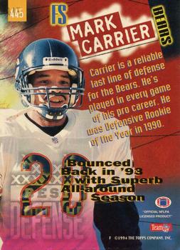 1994 Stadium Club #445 Mark Carrier Back