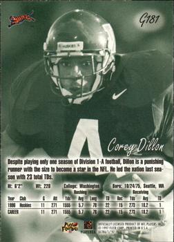 1997 Ultra - Gold Medallion #G181 Corey Dillon Back