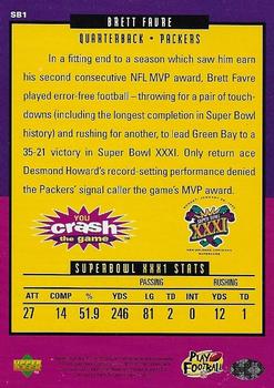 1997 Upper Deck You Crash the Game Super Bowl XXXI - You Crash the Game Super Bowl XXXI Exchange #SB1 Brett Favre Back