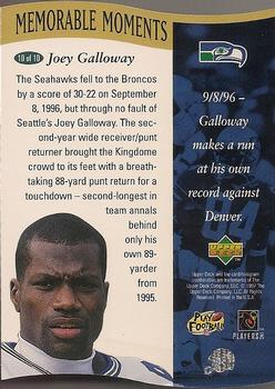 1997 Collector's Choice - Memorable Moments #10 Joey Galloway Back