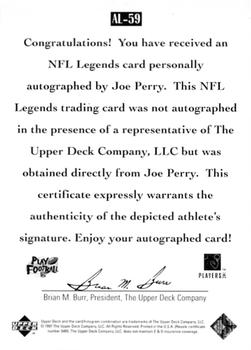 1997 Upper Deck Legends - Autographs #AL-59 Joe Perry Back