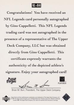 1997 Upper Deck Legends - Autographs #AL-84 Gino Cappelletti Back