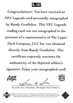 1997 Upper Deck Legends #AL-107 Randy Gradishar Back