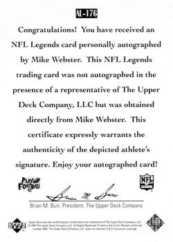 1997 Upper Deck Legends - Autographs #AL-176 Mike Webster Back