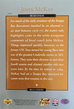 1997 Upper Deck Legends - Legendary Leaders Jumbos #101 John McKay Back