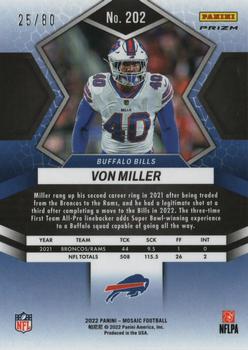 2022 Panini Mosaic - Mosaic Choice Fusion Red and Yellow #202 Von Miller Back