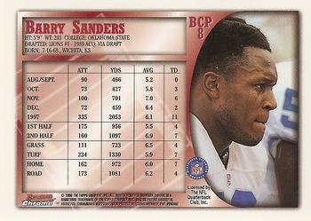1998 Bowman - Chrome Preview #BCP8 Barry Sanders Back