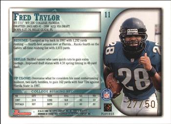 1998 Bowman - Golden Anniversary #11 Fred Taylor Back