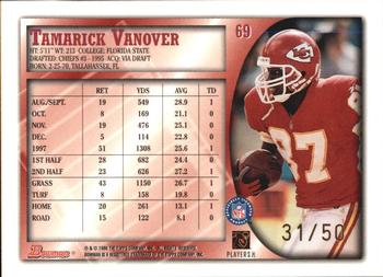 1998 Bowman - Golden Anniversary #69 Tamarick Vanover Back