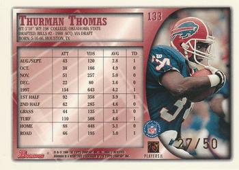 1998 Bowman - Golden Anniversary #133 Thurman Thomas Back