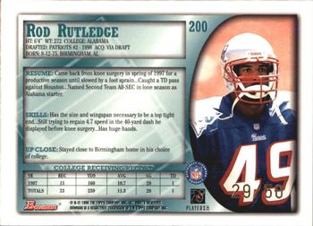 1998 Bowman - Golden Anniversary #200 Rod Rutledge Back