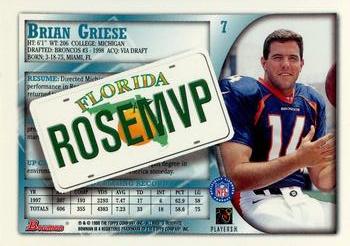 1998 Bowman - Interstate #7 Brian Griese Back