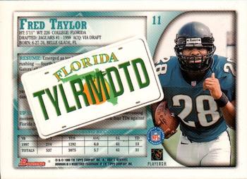 1998 Bowman - Interstate #11 Fred Taylor Back