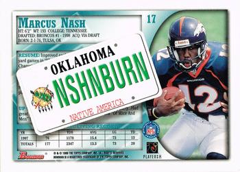 1998 Bowman - Interstate #17 Marcus Nash Back