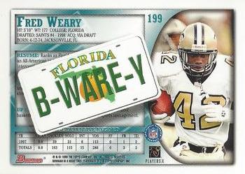1998 Bowman - Interstate #199 Fred Weary Back