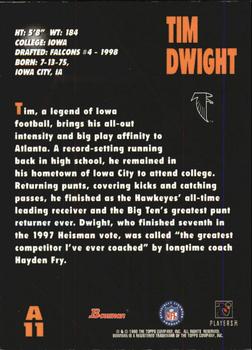 1998 Bowman - Rookie Autographs #A11 Tim Dwight Back