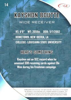 2023 SAGE HIT - Silver #14 Kayshon Boutte Back