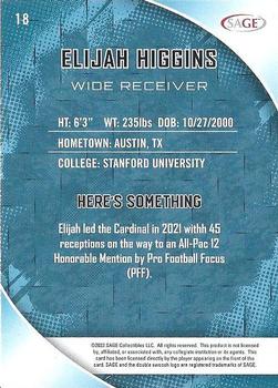 2023 SAGE HIT - Silver #18 Elijah Higgins Back