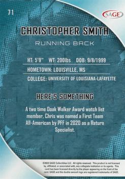 2023 SAGE HIT - Silver #71 Christopher Smith Back
