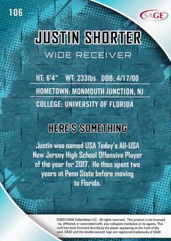 2023 SAGE HIT - Silver #106 Justin Shorter Back
