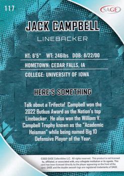 2023 SAGE HIT - Silver #117 Jack Campbell Back