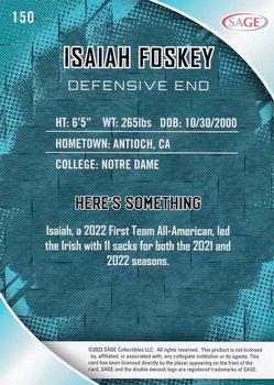 2023 SAGE HIT - Silver #150 Isaiah Foskey Back