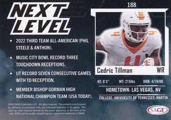 2023 SAGE HIT - Silver #188 Cedric Tillman Back
