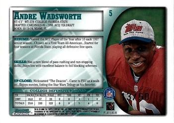 1998 Bowman Chrome - Golden Anniversary #5 Andre Wadsworth Back