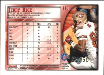 1998 Bowman Chrome - Golden Anniversary #110 Jerry Rice Back