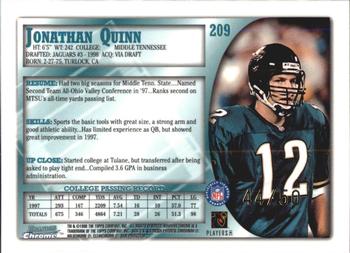1998 Bowman Chrome - Golden Anniversary #209 Jonathan Quinn Back