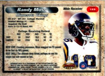 1998 Bowman's Best - Atomic Refractors #109 Randy Moss Back