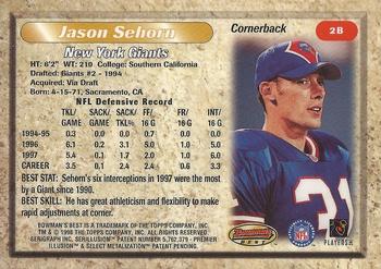 1998 Bowman's Best - Autographs #2b Jason Sehorn Back