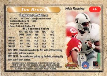 1998 Bowman's Best - Autographs #4a Tim Brown Back