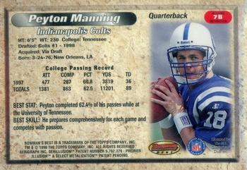 1998 Bowman's Best - Autographs Atomic Refractors #7b Peyton Manning Back