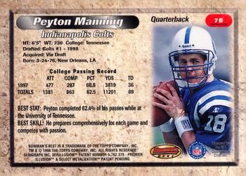 1998 Bowman's Best - Autographs Refractors #7b Peyton Manning Back