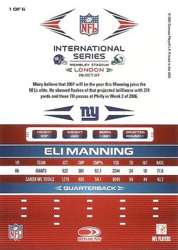 2007 Donruss International Series #1 Eli Manning Back