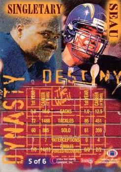 1994 Stadium Club - Dynasty and Destiny #5 Mike Singletary / Junior Seau Back