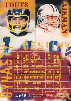 1994 Stadium Club - Dynasty and Destiny #4 Troy Aikman / Dan Fouts Back