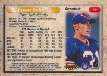 1998 Bowman's Best - Refractors #29 Jason Sehorn Back
