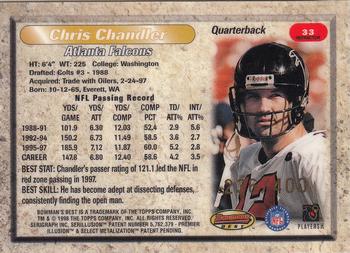 1998 Bowman's Best - Refractors #33 Chris Chandler Back