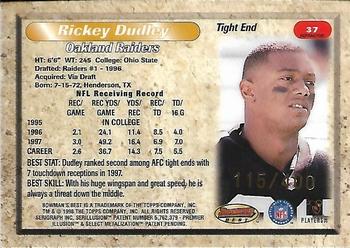 1998 Bowman's Best - Refractors #37 Rickey Dudley Back